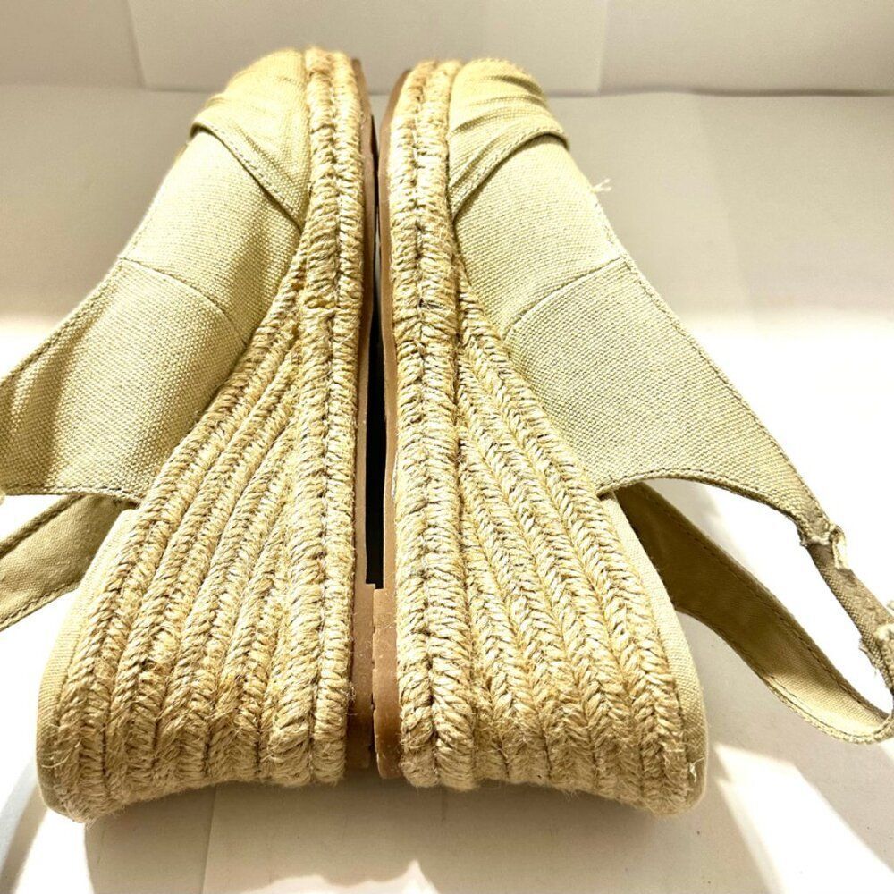 Naturalizer Bina Slingback Espadrille Beige Canvas Wedge Sandals Women's Sz 8 M - Picture 4 of 9